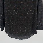 NYDJ Women's Pintuck Oui Printed Long Sleeve Popover Tunic Blouse Black Size XS Photo 11
