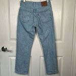 Levi's Levi’s 501 Button Fly Jeans Sz 26 Blue Wavy Design Straight or Tapered Leg Photo 4