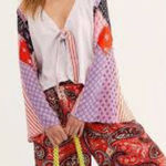 We The Free Free People Pajama Party Cardigan with Tie Front Size Small EUC‎ Photo 0
