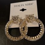 Thalia Sodi New  Panther Gold & Crystal Hoops w Baguettes & Disks Photo 1