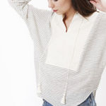 Nanushka Linen Cotton Top Blue Size XS Photo 0