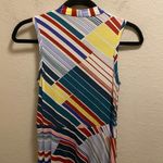 Maeve Anthropologie Striped Mock Neck Shark Bite Hem Sleeveless Dress Size XS Photo 7