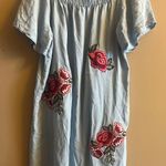 a.n.a  Light Blue Ruffled Top Photo 0