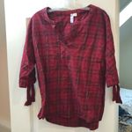 Alya Red plaid flannel shirt Photo 3