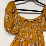 Flynn Skye  Womens Justine Romper Smocked Off Shoulder Floral Yellow Size Small Photo 3