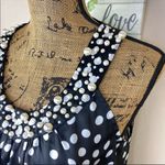 Signature by Larry Levine Sleeveless Top Pearl Embellished Polka Dot Black PM Black Size undefined Photo 4