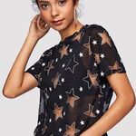 SheIn Sheer Black Star Tee Photo 0