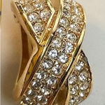 Dior Vintage Christian  signed single earring multiple rhinestones X shaped earri Photo 0