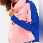 Nike  Pink & Blue Retro Cowl Neck Pullover Windbreaker Jacket Photo 2