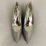 Nine West  Silver Metallic Heels 7.5 Pointed Toe Pumps Wedding Party Shoes Photo 3