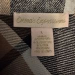 Warm Plaid Long Sleeve Flannel Dress Polyester Thick Material Brown Black Size L Size L Photo 11