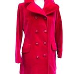 RARE Vintage Surrey Classics Royal Pink Velvet Double Breasted Peacoat Jacket Size M Photo 0