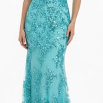 LAVETIR Turquoise Sequin Mermaid Prom Dress Evening Gown Size 4 Blue Photo 0