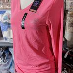 Beverly Hills Polo Club  pink top shinny logo stretchy soft active Photo 1