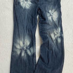 Loft Ann Taylor Blue Floral Tie-Dye Wide Leg Jeans Size 2 Photo 0