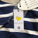 Daisy Island Navy Striped Short Sleeve Maxi Dress UPF 50 L NWT Blue Size L Photo 3