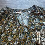 Faherty Naomi Top in Fairfield Border Print Size Medium Brown Photo 5