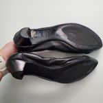 AGL Black Leather Pleated Captoe Kitten Heels Size 8.5 Photo 5