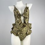 Zimmermann $485 NWT  Ruffled Green Leopard Swimsuit One Piece Size 1 Photo 1