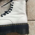 Dr. Martens  1460 Pascal Max Optical White Pisa Leather Platform Boots Photo 2