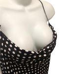 ZARA Silky Draped Neck Slip Midi Dress Sz. XL Polka Dot Black White Date Nite Photo 3