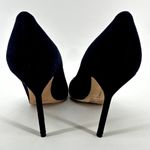 Manolo Blahnik BB 70 Pumps Suede Pointed Toe Stiletto High Heel Slip On Navy 10 Photo 4