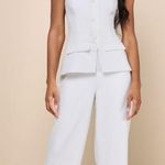 Lulus LULU’S Sophisticated Angel White Strapless Vest Jumpsuit Photo 0