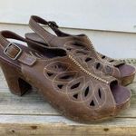Dansko Rowena Butterfly Brown Leather Slingback Heels Size 40 Photo 0