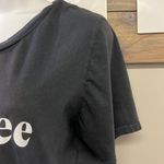 Lulu Simon Studios Soft Fade Scoop Neck “No Coffee No Workee” Gray T Photo 3