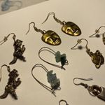 Lot Of 5 Dangle Costume Earrings Pierced Mix Dinosaur / Drama Mask / Planet Photo 4