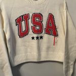 Grayson Threads 🧡🧡GRAYSON/THREADS Gant White Sweater with Coral 🪸 and Blue USA Design🧡🧡size XS Photo 0