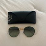 Round Double Bridge Raybans Gold Photo 4