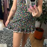 Betsey Johnson  Retro Floral Mini Slip Dress Navy Bow Photo 4