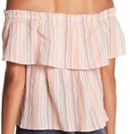 Lucky Brand | Metallic Stripe Crinkled Top Blouse Photo 1