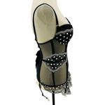 Victoria's Secret  Bustier Corset Black with White Polka Dots 34C Photo 2