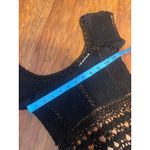 Vintage 90s Y2K HUGO BUSCATI Crochet Dress DARK COTTAGECORE Sheer Knit Fits Sz 0 Black Photo 5