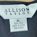 Allison Taylor  Black V-neck 100% Silk Blouse XL Photo 8