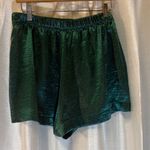 Victoria's Secret Glazed Satin Pajama Set Emerald Green L Long Sleeve SHORTS Photo 6
