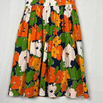 Liz Claiborne Floral Sleeveless Sundress Orange Green White Size 4 Modest Midi Photo 5