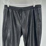 Scoop faux leather Black joggers pull on L casual fall winter active neutral Size L Photo 6
