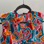 Amanda Uprichard  Colorful Sleeveless Peplum Blouse Photo 4