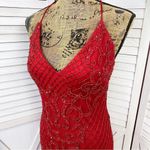 Jules and Cleo Beaded Sequin Mermaid‎ Sheath Dress Red Juniors 6 Photo 6