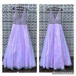Gianni Bini lilac purple beaded bodice tulle skirt prom dress Size 11 Photo 1
