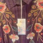 Johnny Was heavily embroidered Shuri Easy Tiered Dress In Purple NWT Photo 12