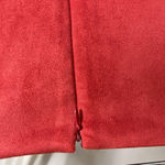 LOFT Outlet Coral Faux‎ Suede Mini Skirt Pockets Women's Size 12 New Fall Red Photo 6