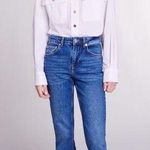 Maje Jeans EU 36 (27.5) Asymmetrical Distressed Fringe Hem Mid-Rise Cropped $365 Photo 0