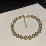 Monet Women’s Signed Beaded Necklace Gold Tone Clasp - Faux Pearl Chunky Bead Photo 3