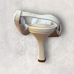 Ownmeen Womens Square Toe Heeled Sandal Slingback Stiletto Size 6.5 NEW White Photo 3