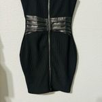 Maniere De Voir Women Black Cut Out Chained Full Front Zipper Mini Dress Sz 4 Photo 6