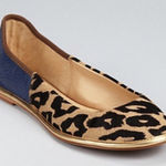 Diane Von Furstenberg DVF Navy and Leopard Botswana Ballet Flats‎ Photo 0
